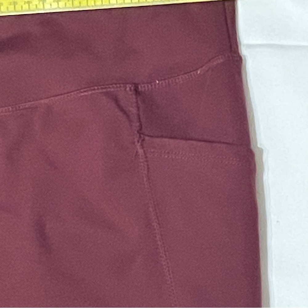 Jockey Women's Rich Burgundy Leggings with Side Pockets, Polyester Spandex Blend - Picture 2 of 11